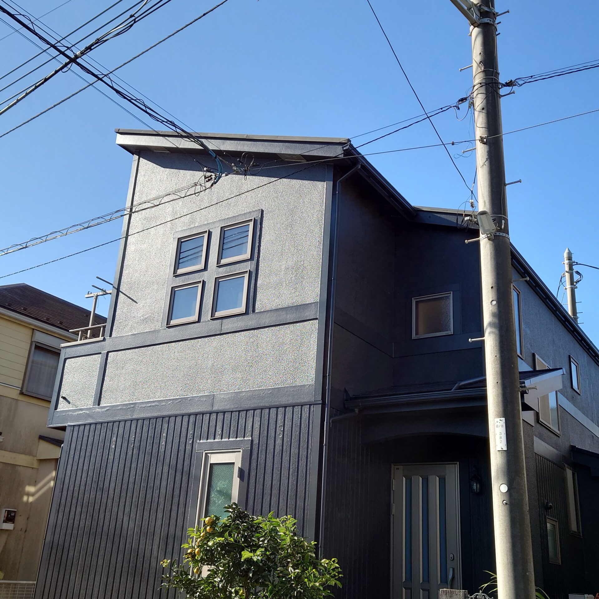 藤沢市にて溶剤2液型の無機塗料による外壁塗装